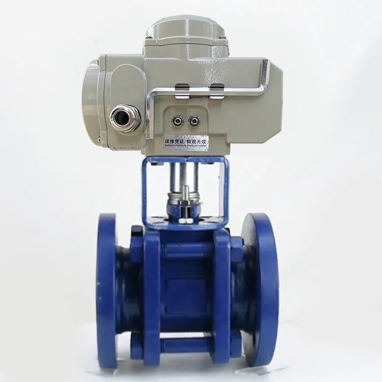 DN25 1inch 220V Ac Flange Water Flow Control Rotary Electric Motorized Actuator 3 piece casting Steel ceramic Ball Valve