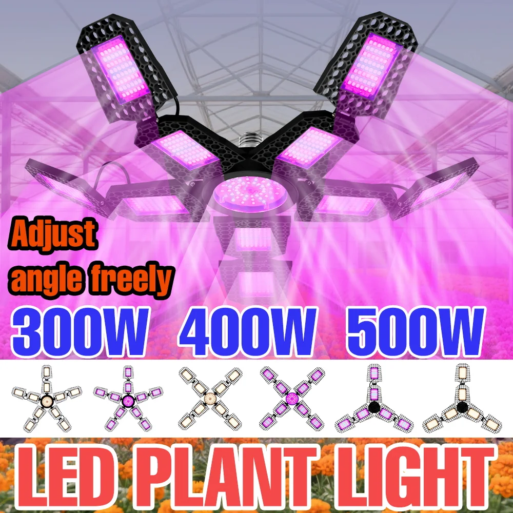 500W LED Grow Light Bulb E27/E26 Full Spectrum Hydroponics Plants Lamp For Greenhouse Tent Growth Box Cultivation Fill Lighting