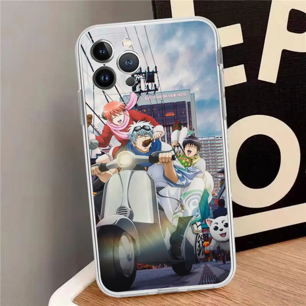 Gintama funda de teléfono de Anime para iPhone, 15, 14, 13, 12 Mini, 11 Pro, XS, Max, X, XR, SE, 6, 7, 8 Plus, funda de silicona suave