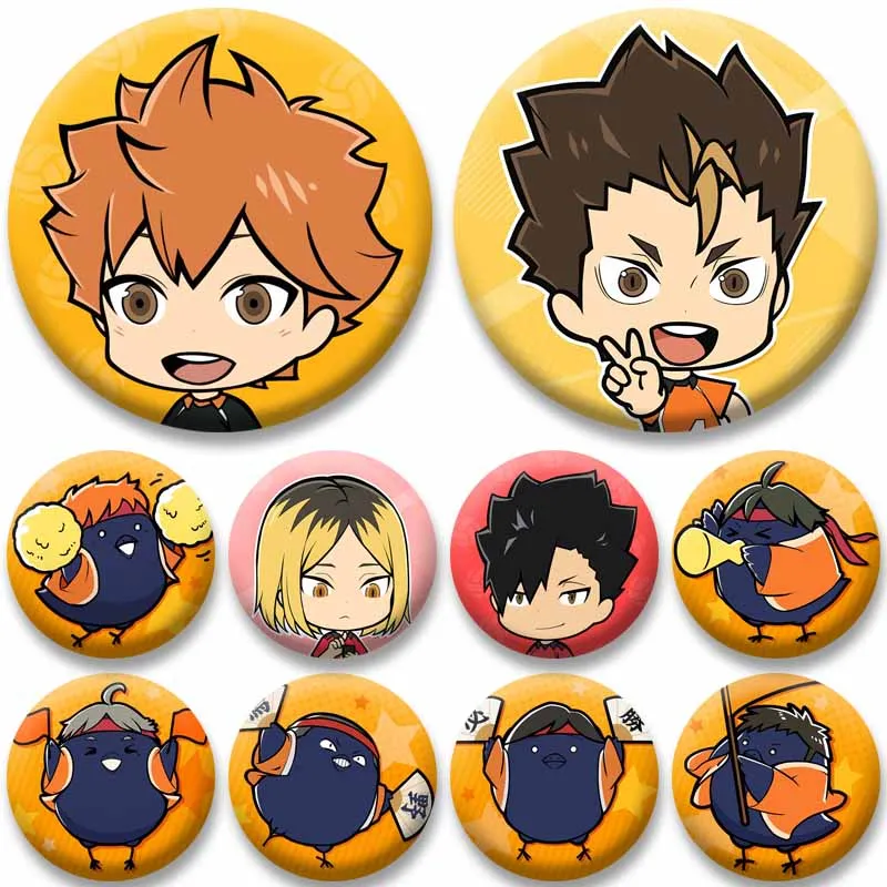 

Classic Anime Soft Button Pins Cartoon Role Shoyo Hinata Cosplay Badge Kenma Tetsuro Pins DIY Bag Clothes Decor Accessories Gift