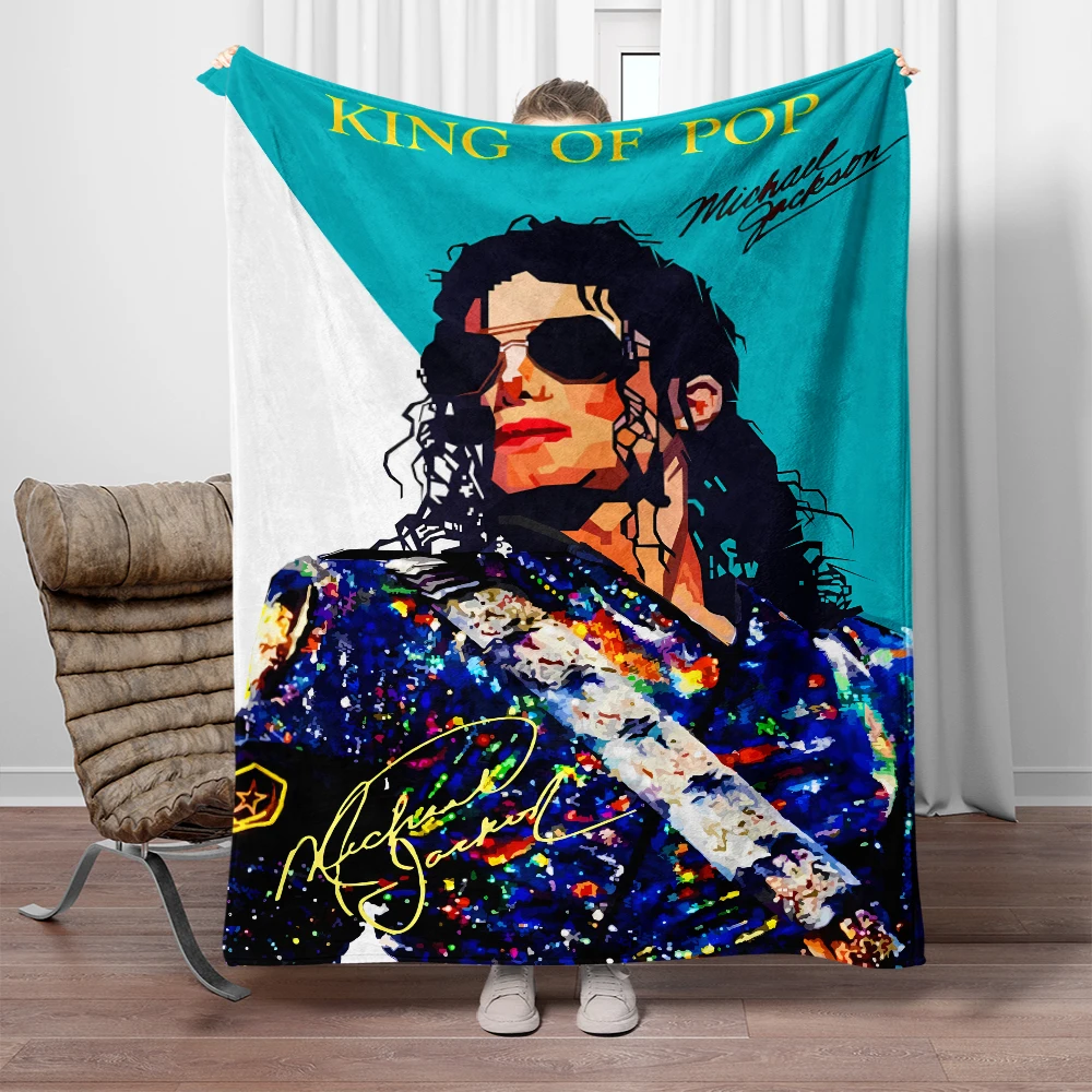 MJ King of Pop Michael Jackson Blanket,Lightweight Flannel Throw for Sofa, Bed, Travel, Camping, Livingroom, Office, Couch,Chair