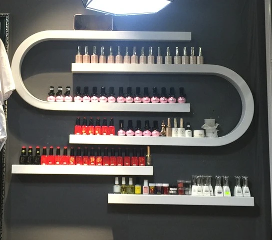 Nail Polish Glue Shelf Wall Hanging, Nail Polish Wall Rack, U-shaped Nail Polish Display Rack Cabinet Wrought Iron EU Style