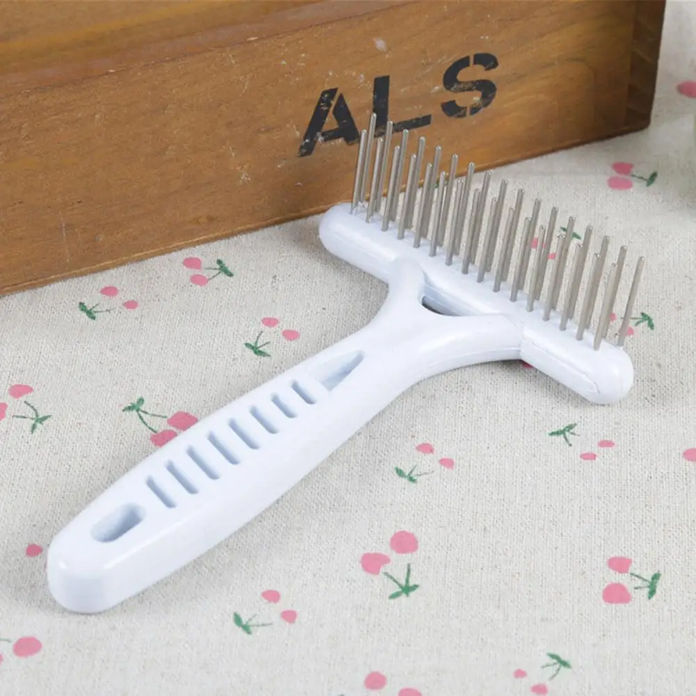 

Knot Remover for Pets Stainless Steel Pet Grooming Rake Brush for Short Long Hair Dog Cat Shedding Brush Tool Double Row Design