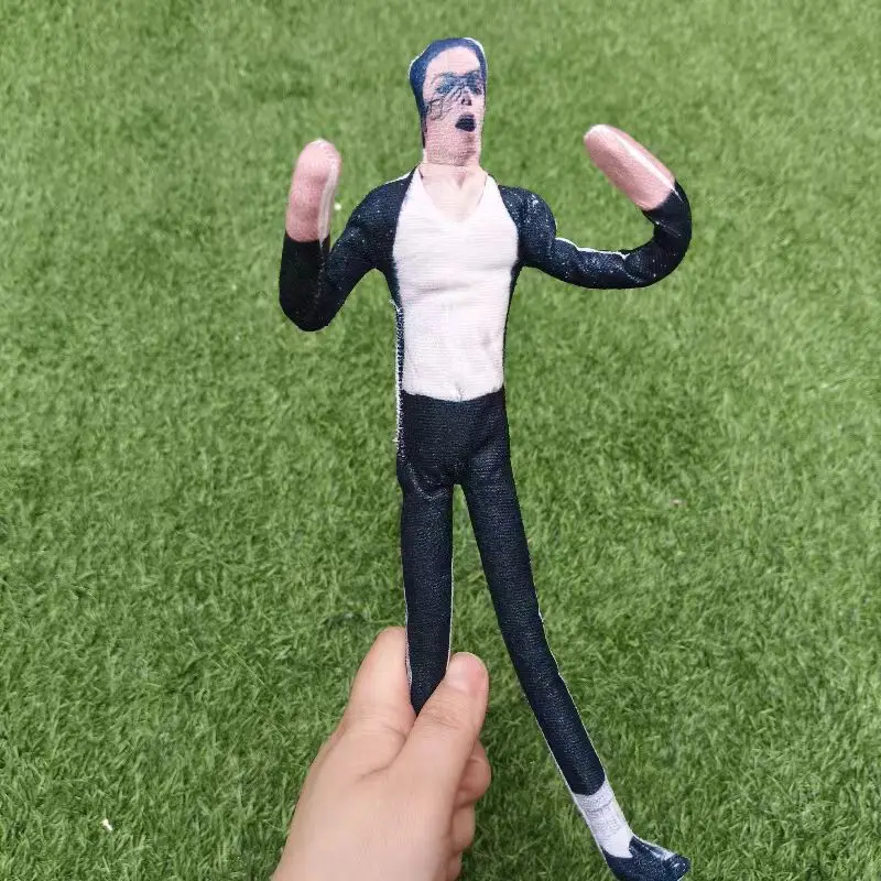 Michael Jackson Bendable Plush Doll Built-in Iron Wire Frame Poseable Abstract Rat Jerky Figurine Fan Support Toy Decor Gift view 3