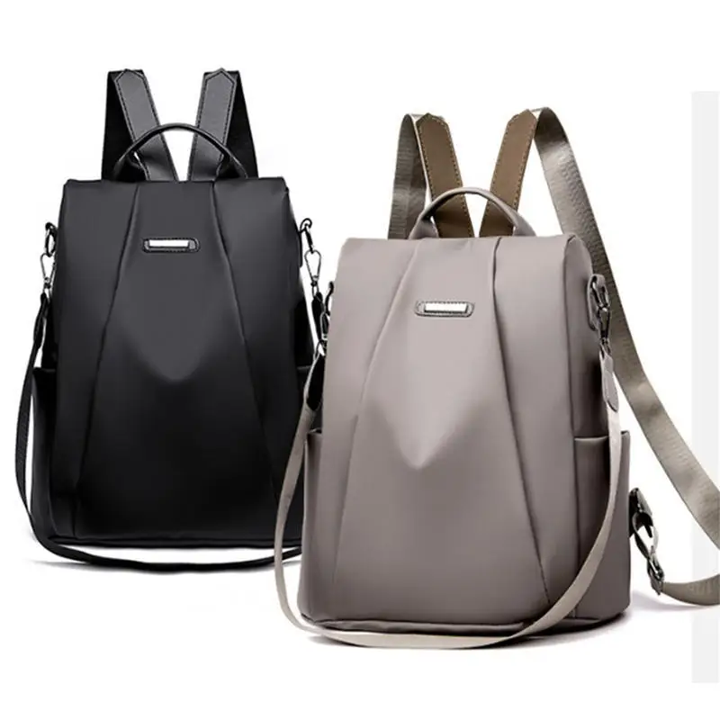 Nueva mochila multifunción para mujer, bolso escolar informal de Color sólido para niñas, bolso de hombro de viaje con correa desmontable a la moda