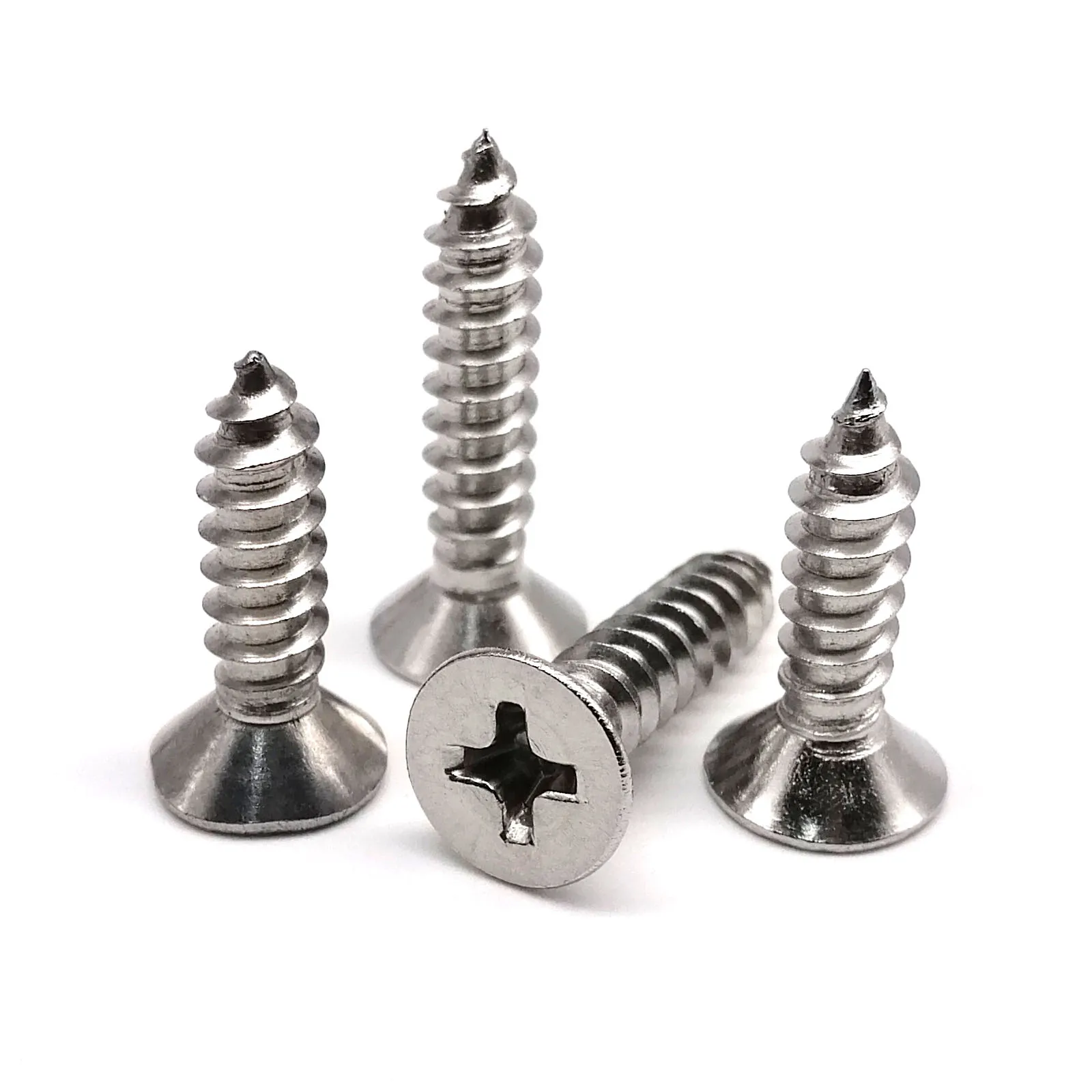 Micro Small M1 M1.2 M1.4 M2 M2.6 M3 M4 M5 M6 304 A2 Stainless Steel Cross Phillips Flat Countersunk Head Wood Self Tapping Screw