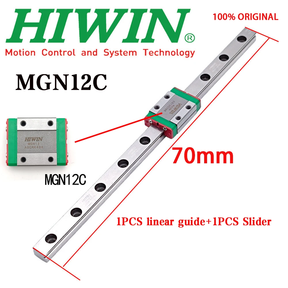 

New HIWIN Original Authentic MGN12C MGN12 Linear Guide Rail With Slider High-Precision 70mm Linear Guide 3D Printer Alloy Steel