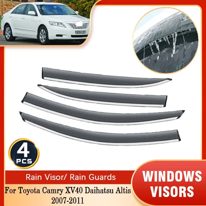 For Toyota Camry XV40 Daihatsu Altis 2007~2011 Rain Sun Windows Visor Car Windshield Deflectors Guards Cover Trim Accessories