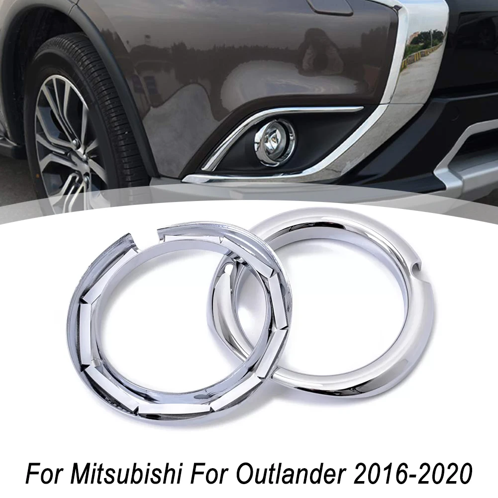 

For Mitsubishi For Outlander 2016 2021 Front Fog Light Lamp Cover Trim 2Pcs ABS Material Quick and Easy Installation
