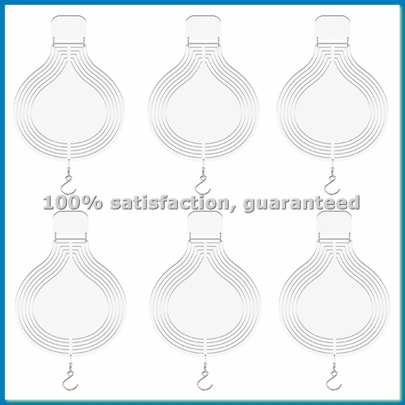 6Pcs Sublimation Wind Spinner Blanks 3D Wind Spinners Hanging Wind Spinners for Outdoor Garden Decoration F-8 Inch-AT35