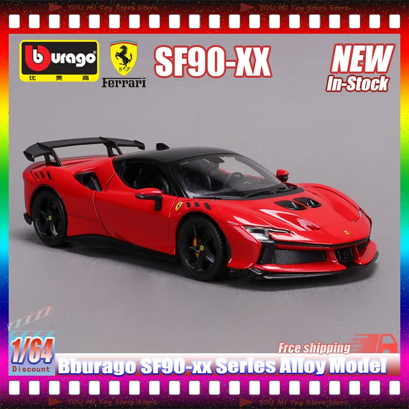 Auf Lager Bburago 1:24 Sf90 Xx Serie Legierung Miniatur Druckguss Auto Modell Simulation Sammeln Ornament Angepasst Spielzeug Geschenke