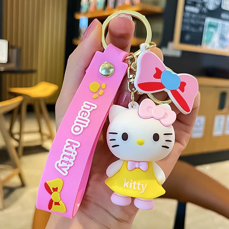 ل مرحبا كيتي المفاتيح Kawaii أنيمي الكرتون سينامورول سيارة حلقة رئيسية الدمى قلادة ظهره الحلي هدايا للأصدقاء #5