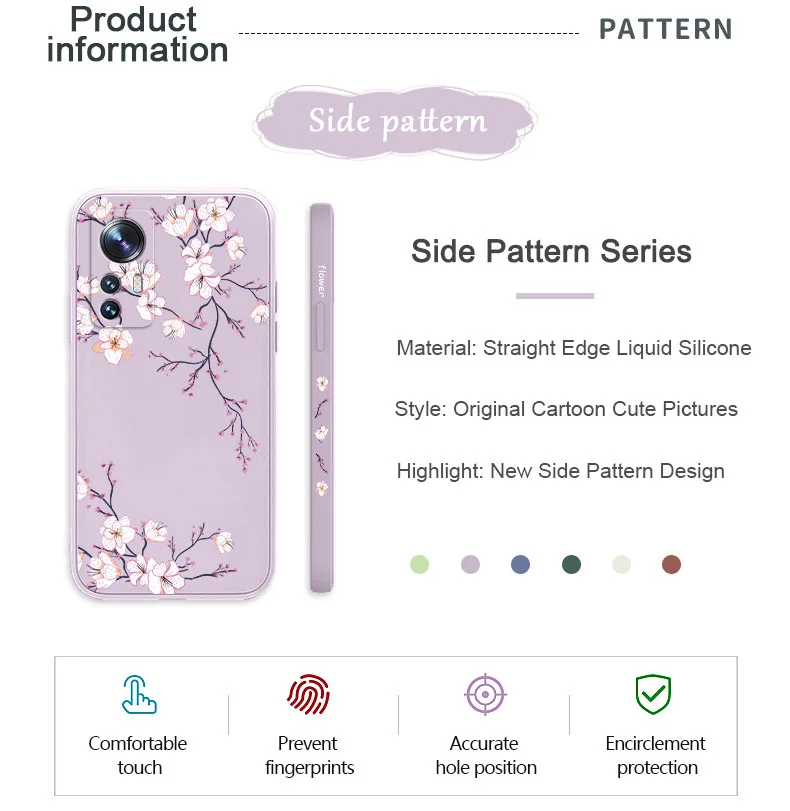 Plum Blossom Phone Case For Xiaomi Mi 14T 14 13 12 13T 12T 12S 11 11T Ultra 10 10T 9 9T 9SE 8 Pro Lite 5G Liquid Silicone Cover