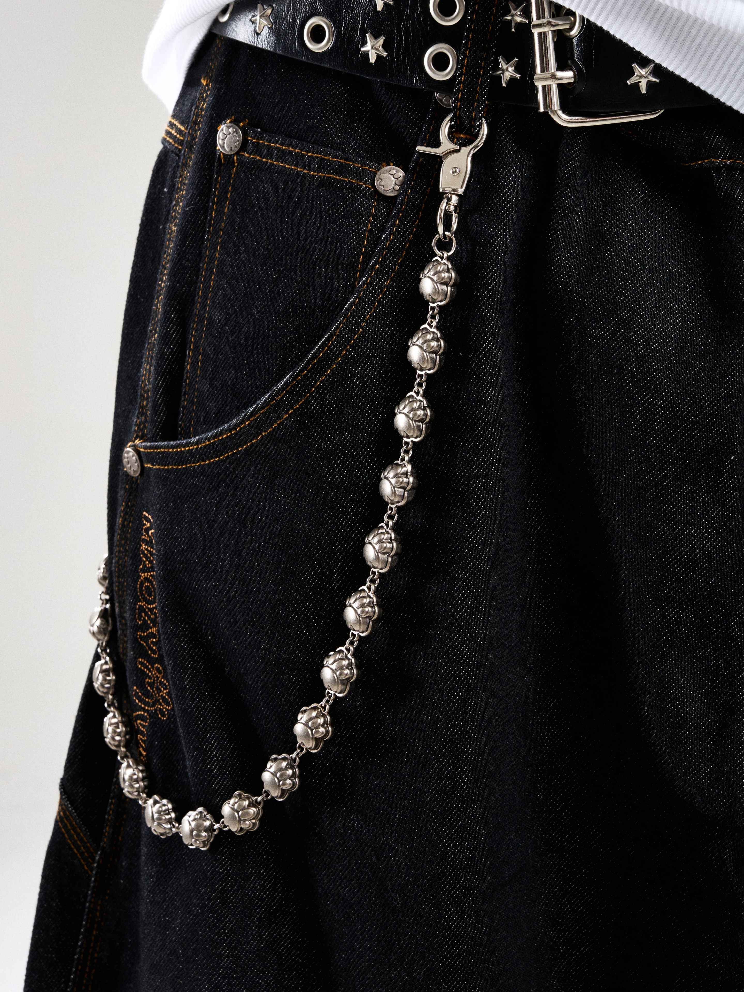 american-hip-hop-style-claw-pants-chain-accessory-electroplated-matte-silver-chain-retro-street-small-crowd-trend