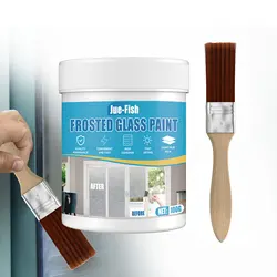 Frosted Glass Spray Paint 100g Cream Paint And Primer For Indoor Outdoor Use Satin Sea Glass Privacy Window Cream With Brush