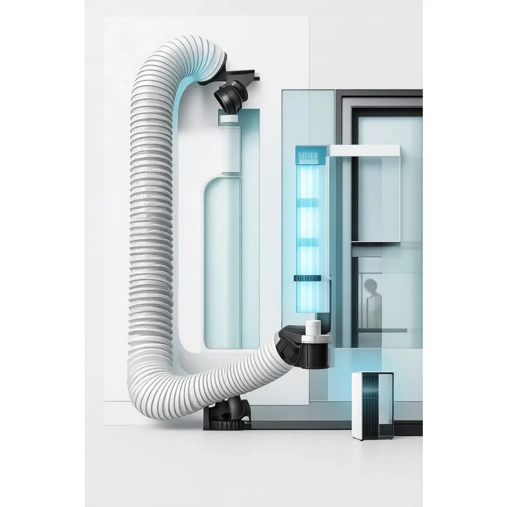 Adjustable Sliding Door Seal for Portable AC Fits 78 and 98 Inch Heights Single Hose Units