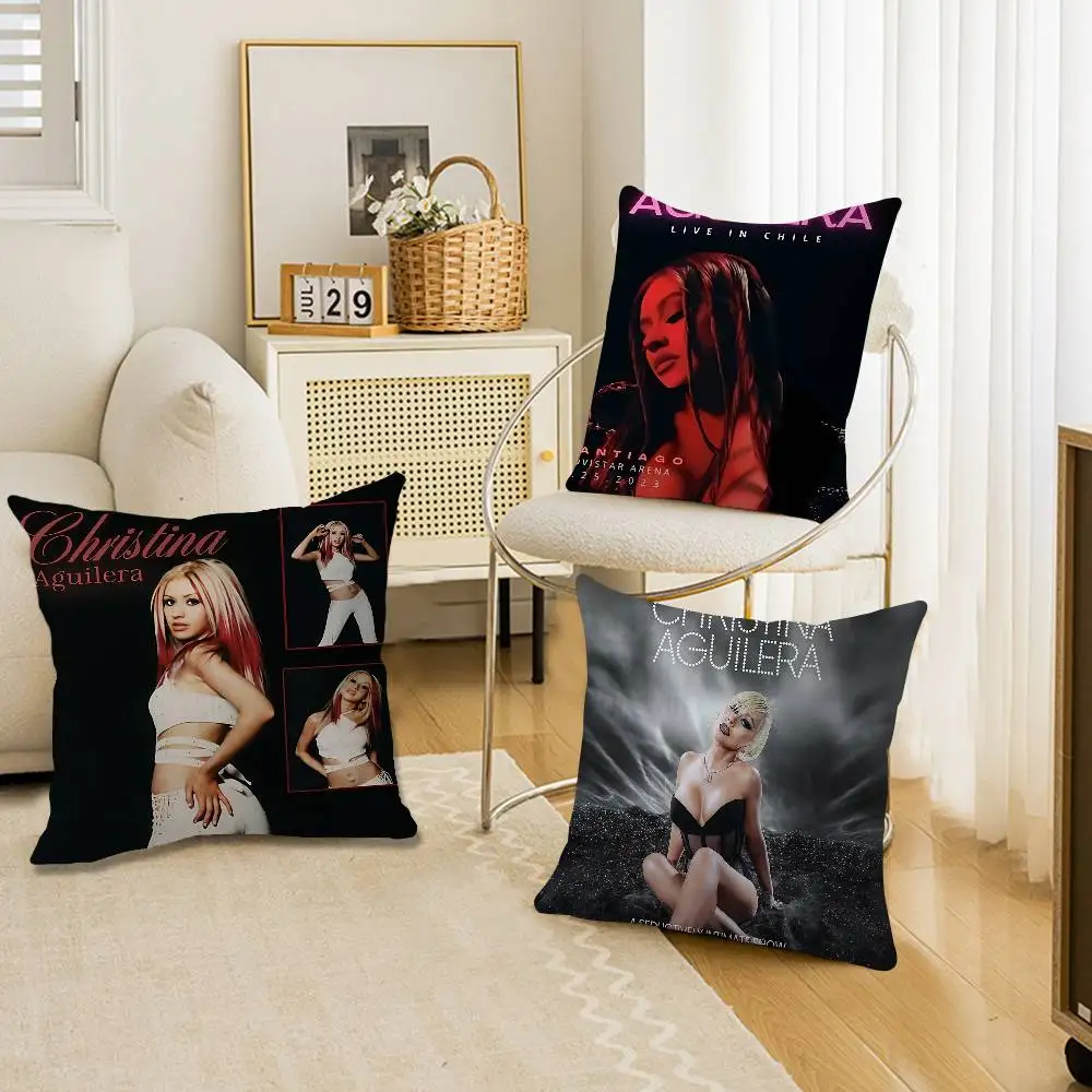 كريستينا أغيليرا المغني مكتب وسادة المخدة غطاء وسادة السيارة 45X45CM قطني المخدة أريكة غطاء وسادة #5