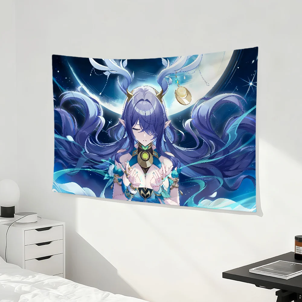 Game Lauma Genshin Impact Flagge für Zimmer, Wohnheim, Camping, Party, Zuhause, Garage, Wohnzimmer, Nachttisch, Wanddekoration, Banner, Geschenk