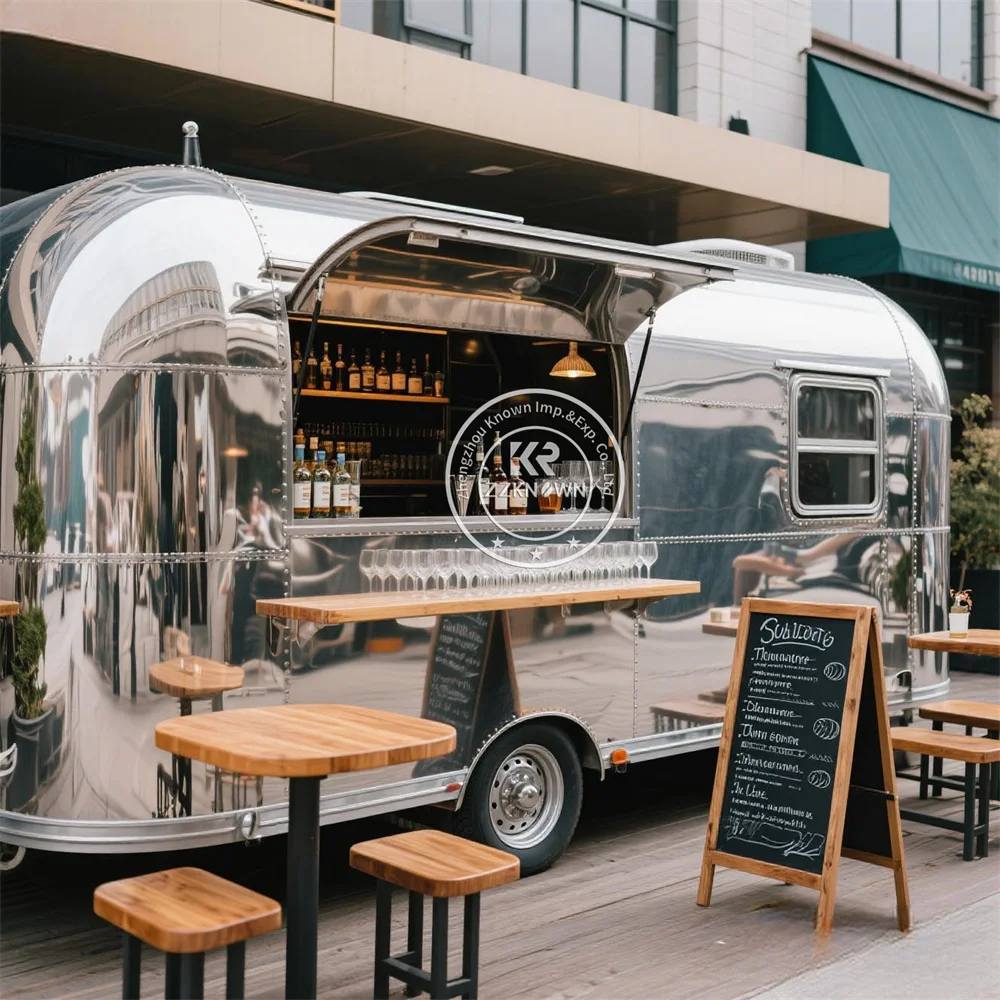 Custom Mobile Concession Food Trailer Fully Equipped Mobile Coffee Pizza Fruit Hot Dog Cart Fast Food Trailer Truck For Sale