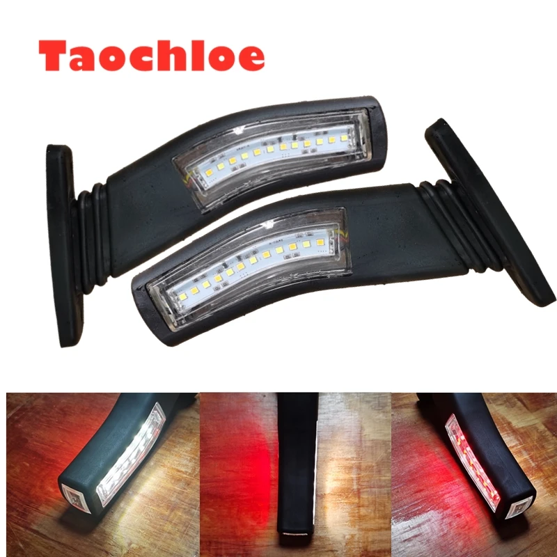 1 par 10-30v led side outline luzes da haste lâmpada marcador luz lâmpada e8 E-MARK caminhão reboque caminhão trator ônibus luzes indicadoras