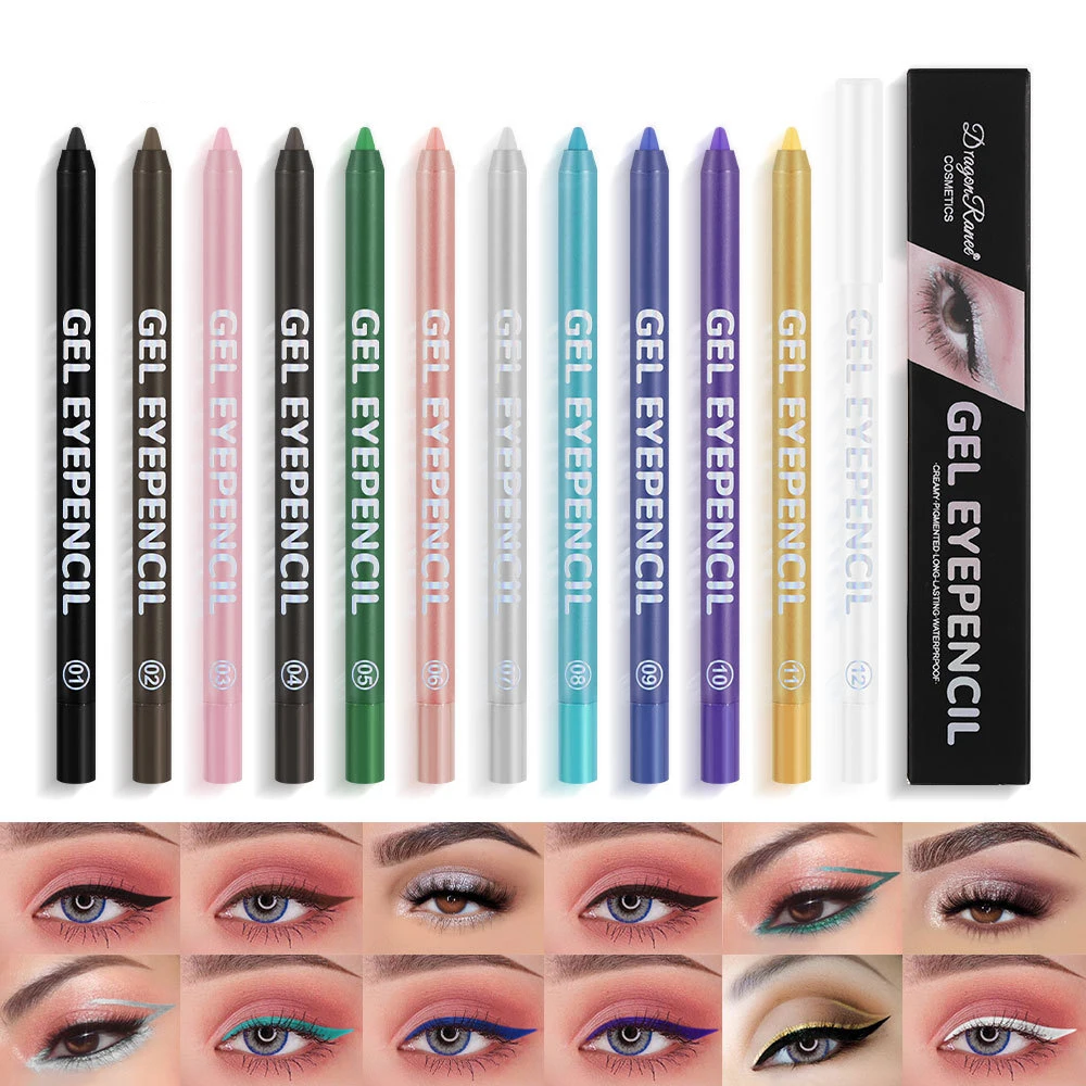 Matita per sopracciglia colorata con eyeliner bianco Matita per ombretto con matita schiumogena sottopelo resistente al sudore impermeabile