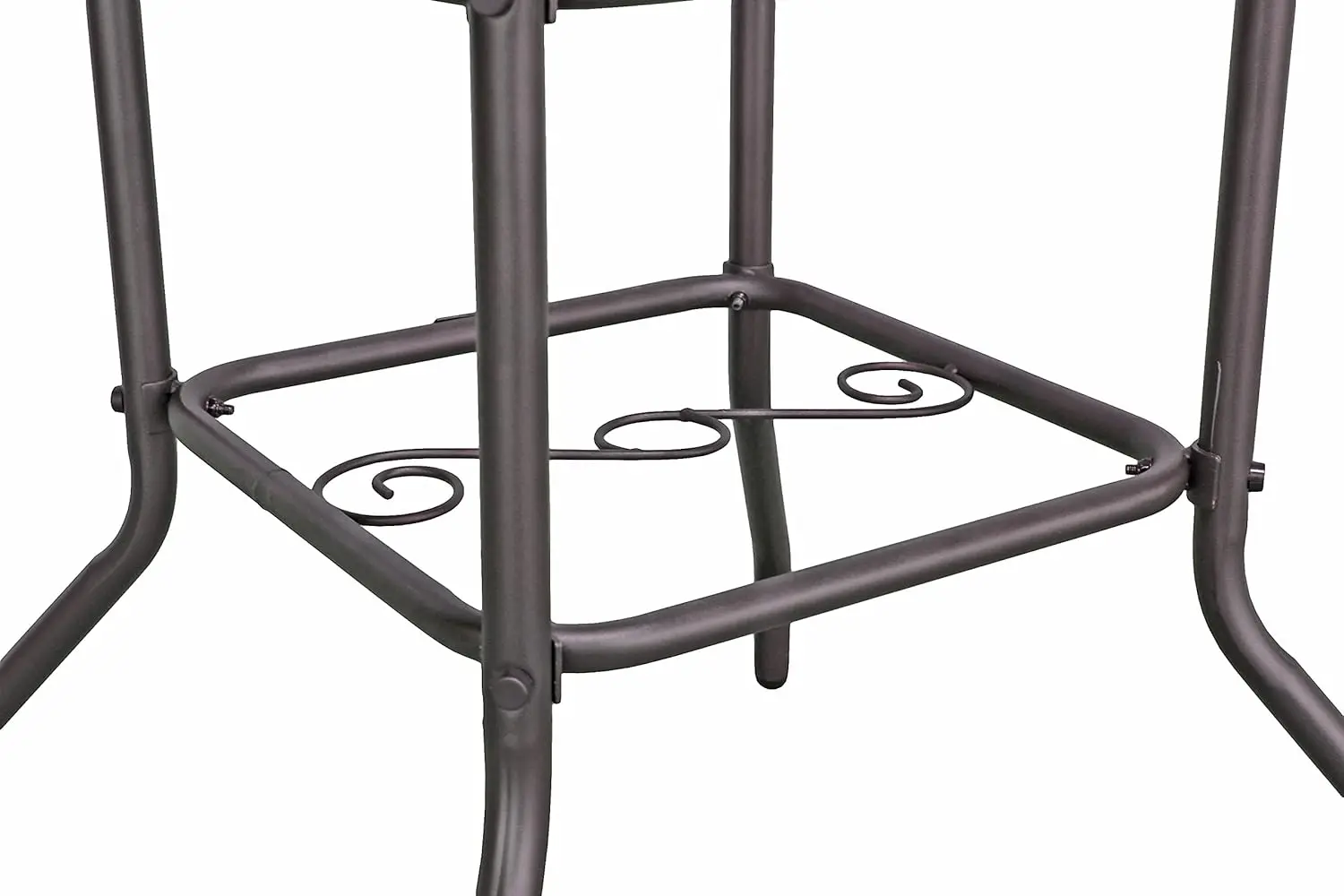 Sienna Metal Round Patio Glass Top Table, Brown, 40