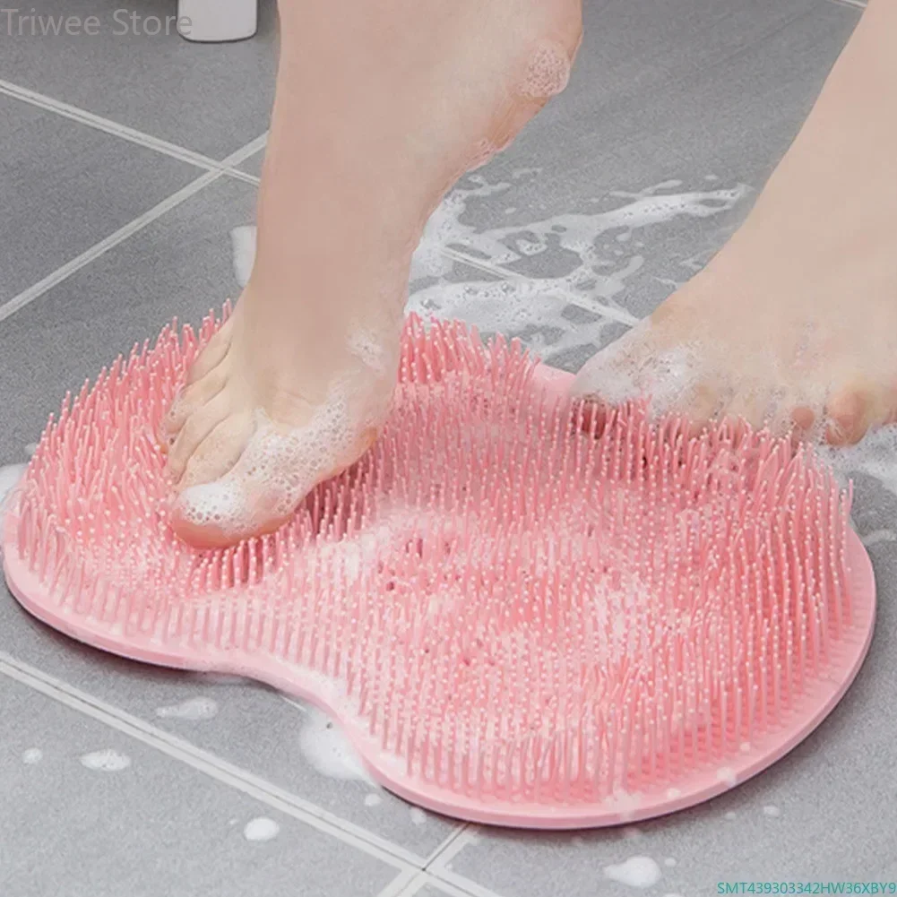 Shower Foot Massage Pad Wall Mounted Suction Cup Silicone Back Exfoliator for Shower Non-Slip Mat Cleaning Brush Dead Skin