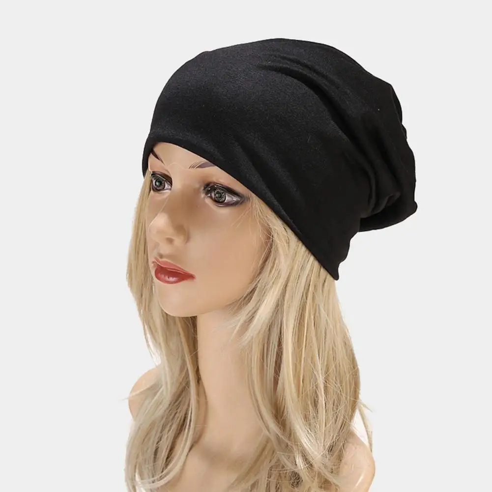 

Beanie Hat Double-layers Thin Stretchy Slouchy Baggy Keep Warm Spring Autumn Hip Hop Skullies Unisex Female Beanies