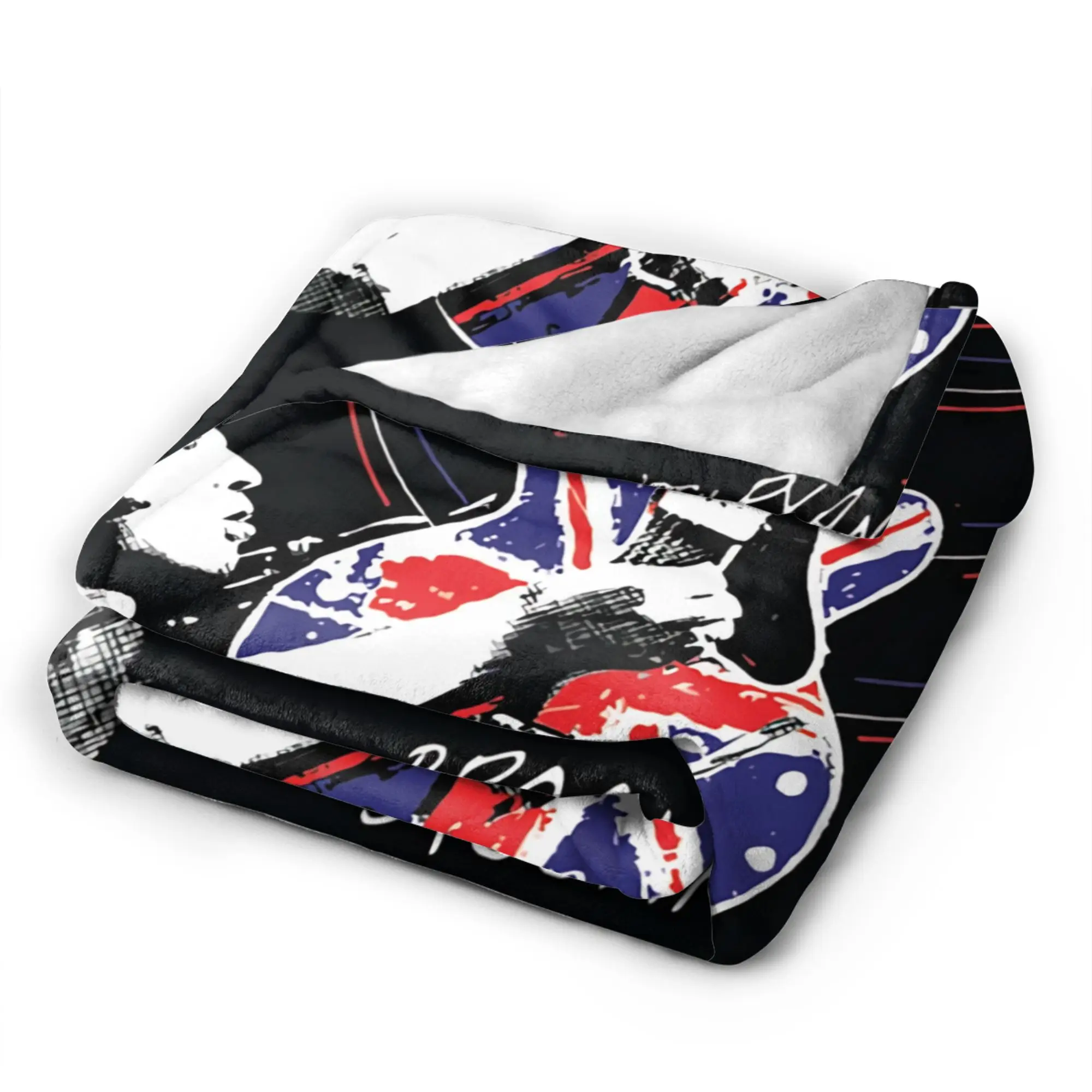 O-Oasis Rock Band Flannel Blankets Winter  Soft Durable Bedding Throws for Girls Boys Living Room Print Bedspread Sofa Bed Cover