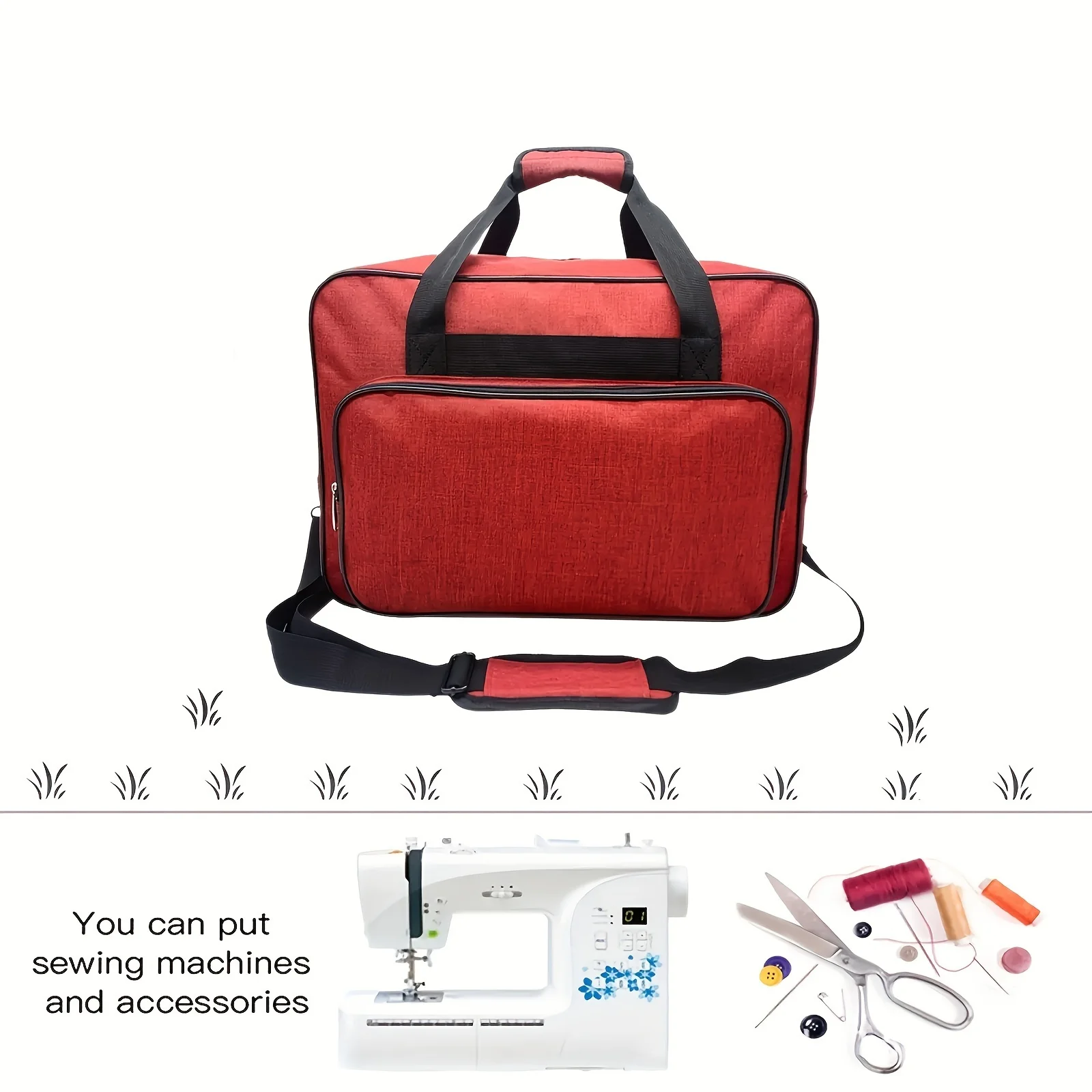 Sewing Machine Carrying Case,Travel bag Universal Tote Bag Fits Most Standard Singer, Brother, Janome, Ripper