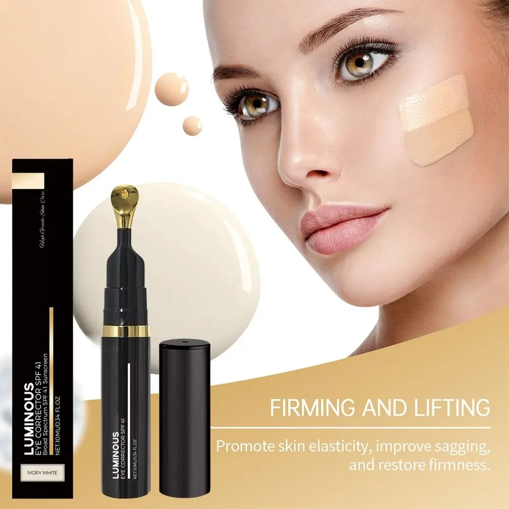 Hot SPF 41 Luminous Eye Corrector with Peach Undertone Hydrating Eye Serum Anti-Aging Tinted Eye Cream for Dark Circles