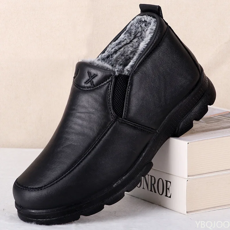 

Зимние противохолодные теплые хлопковые туфли, утолщенные для повседневного отдыха, простые удобные противоскользящие износостойкие мужские хлопковые туфли