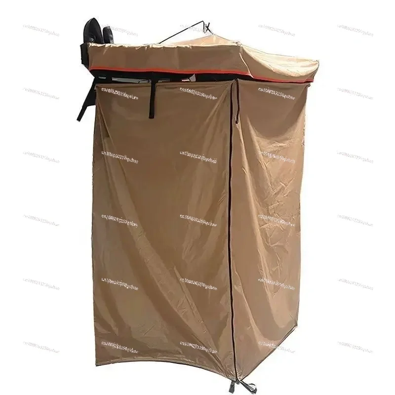Portable Outdoor Camping Waterproof Shower Tent with Pop-up Frame Aluminum Side Canopy and Camper Roof