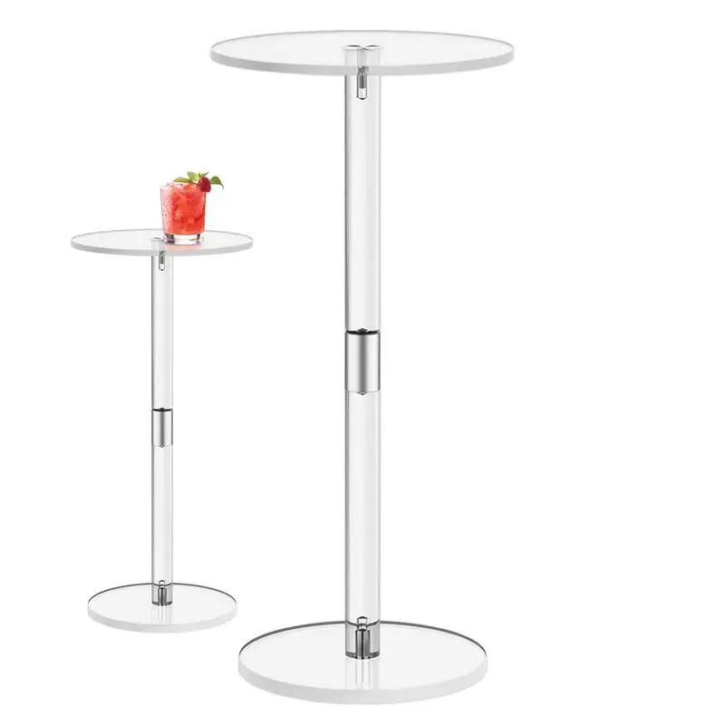 Acrylic Drink Table Clear Small Round End Table For Drinks Modern Living Room Side Table For Drinks Snacks Phones Coffee Drink