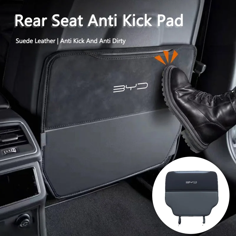 

Car Seat Back Anti Kick Pad Leather Protector Mat Prevent Dirty For BYD Han Tang Ev Song Plus Seal Dolphin Atto 3 Yuan Accessory