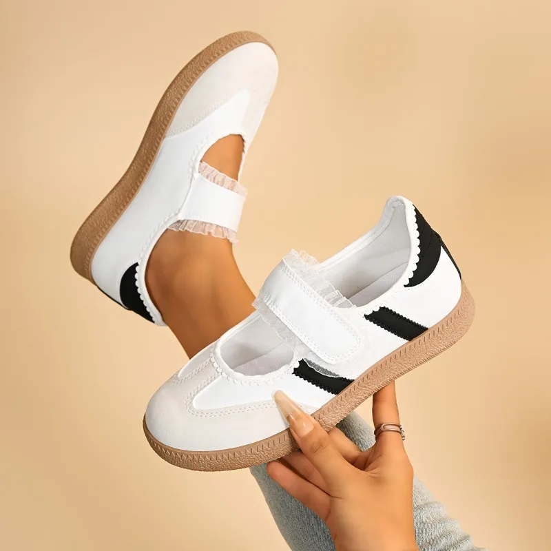 2026 New Fashion Lace Trim Women's Sneakers Spring Autumn Soft Soled Loafers Comfortable Casual Women Shoes Кроссовки Женские