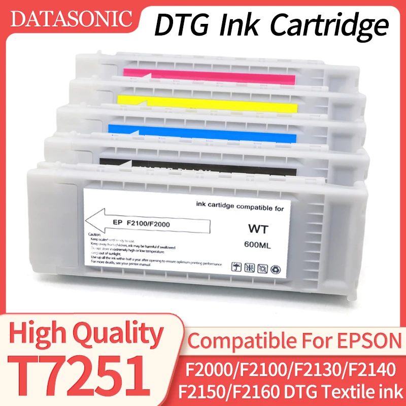 

T7251 T7254 T725A1 T725A2 чернила DTG картридж, совместимый с Epson F2000 F2100 F2130 F2140 F2150 F2160, текстильные чернила, чернила для одежды