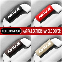1PC Leather Car Roof Armrest Pull Gloves Door Handle Protection Cover For Rav4 2022 2021 2020 2019