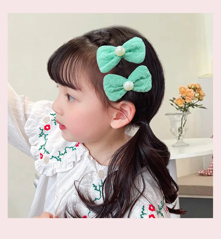 Bow Knot Hair Clip Fabric Flower Princess Baby Girl Bangle Children's Hair Accessories No Harm To Fragments Romantic Mesh