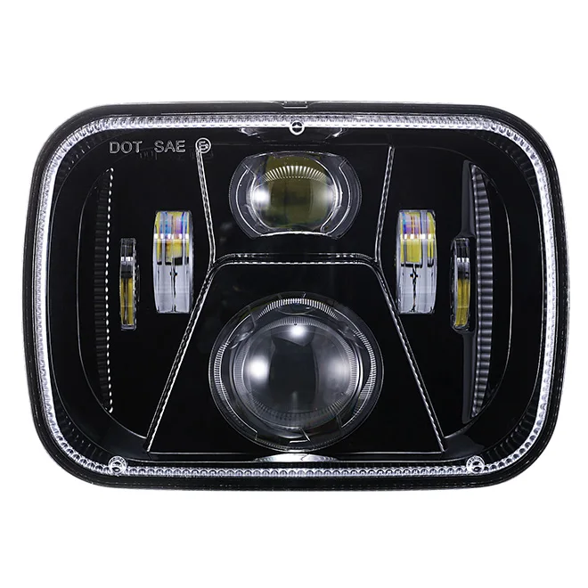 DOT Sealed Beam Headlamp 5x7 7x6 Inch LED Headlights Hi/Low   headlamp Compatible with Jeep Wrangler YJ Cherokee XJ