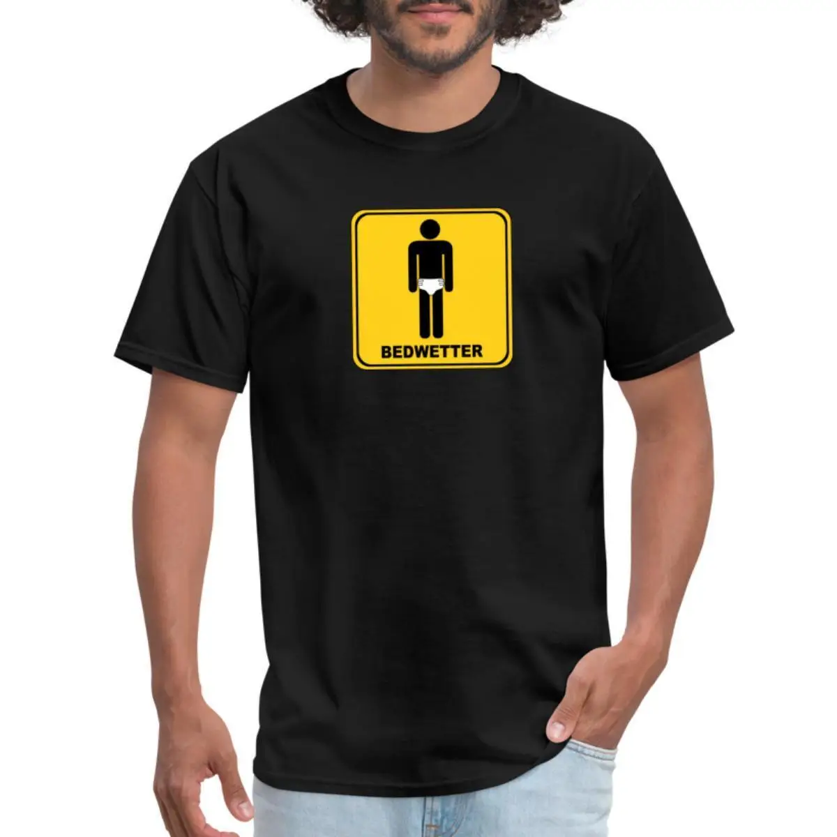 Bedwetter Warning Sign Men's T Shirt