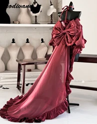 New Women's Big Bow Trailing Strapless Party Evening Dress Elegant Spring Summer Ladies Tube Top Slim Princess Fairy Dresses