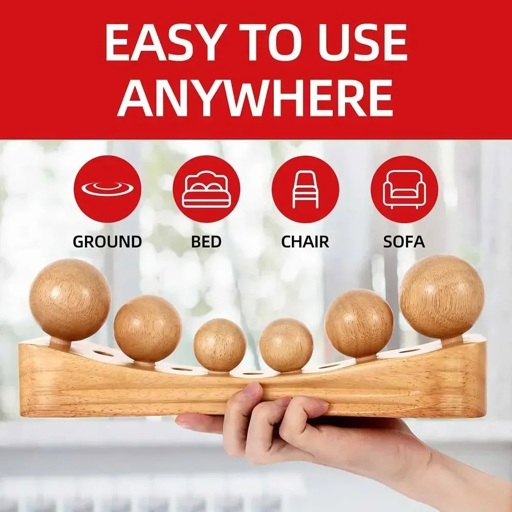 Wooden Back Massager Psoas Muscle Buttocks Release Trigger Point Therapy Massage Tool Physical Therapy of Occipital Bone