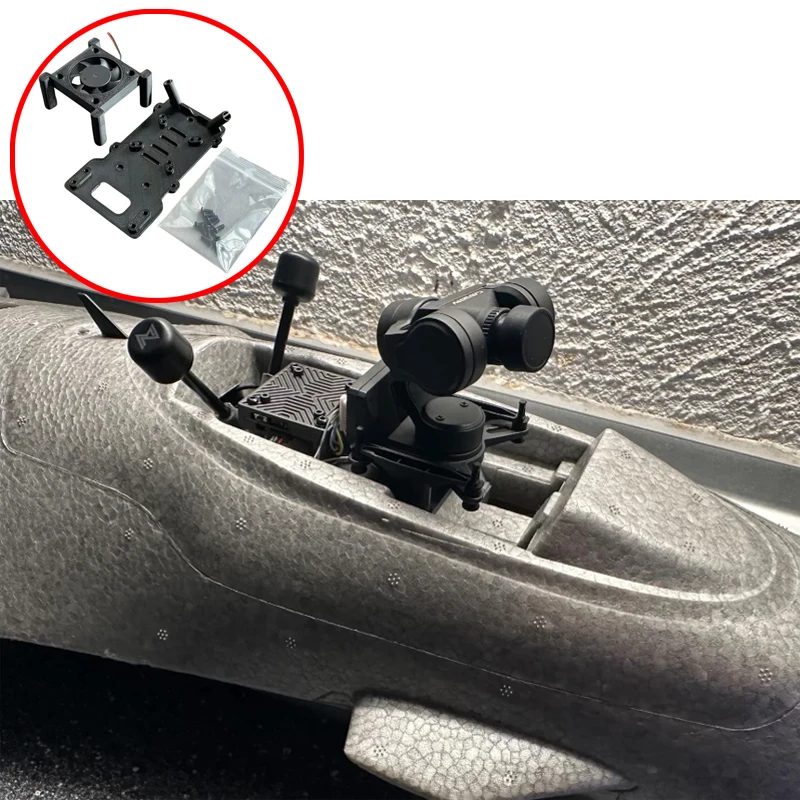 

For Walksnail Avatar Moonlight Kit GM3 Gimbal Camera Fixed Mount Quick Release Image Transmission Bracket with Cooling Fan