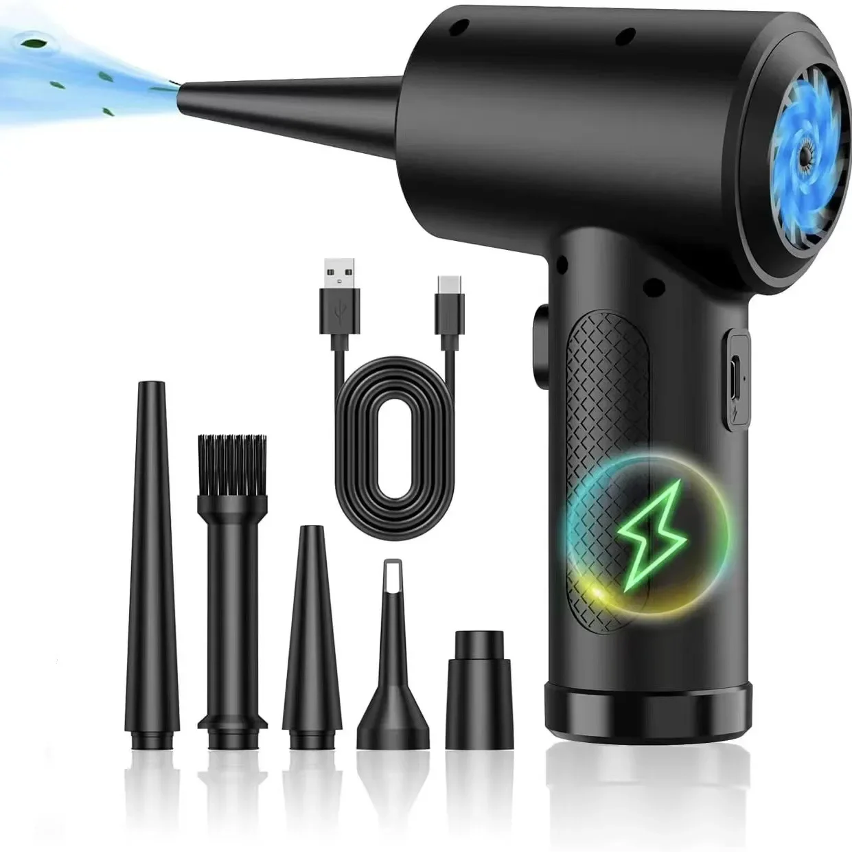 CANBOUN Collettore di polveri elettrico Ventilatore di polveri per PC portatile Collettore di polveri multifunzionale Doppio uso per auto e casa Famiglia quotidiana Wir