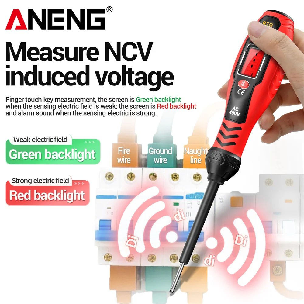 ANENG B19 Cross/Word Screwdriver Pen 30-1000V Voltage Digital Handheld Non-Contact Test Diagnostic Breakpoint Finder Buzzer Tool image 3
