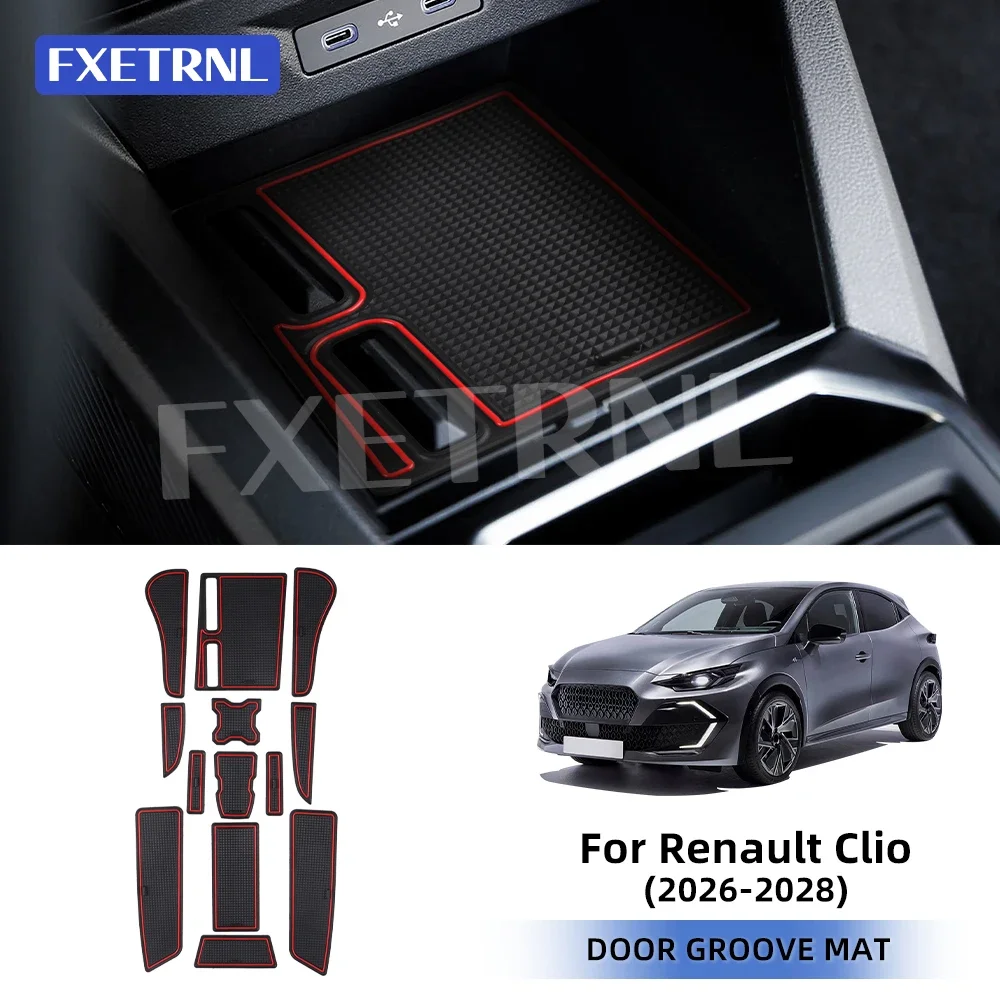 For Renault Clio 2026 Car Door Groove Mat Anti-Slip Door Slot Pad Auto for Renault Clio 6 Interior Accessories