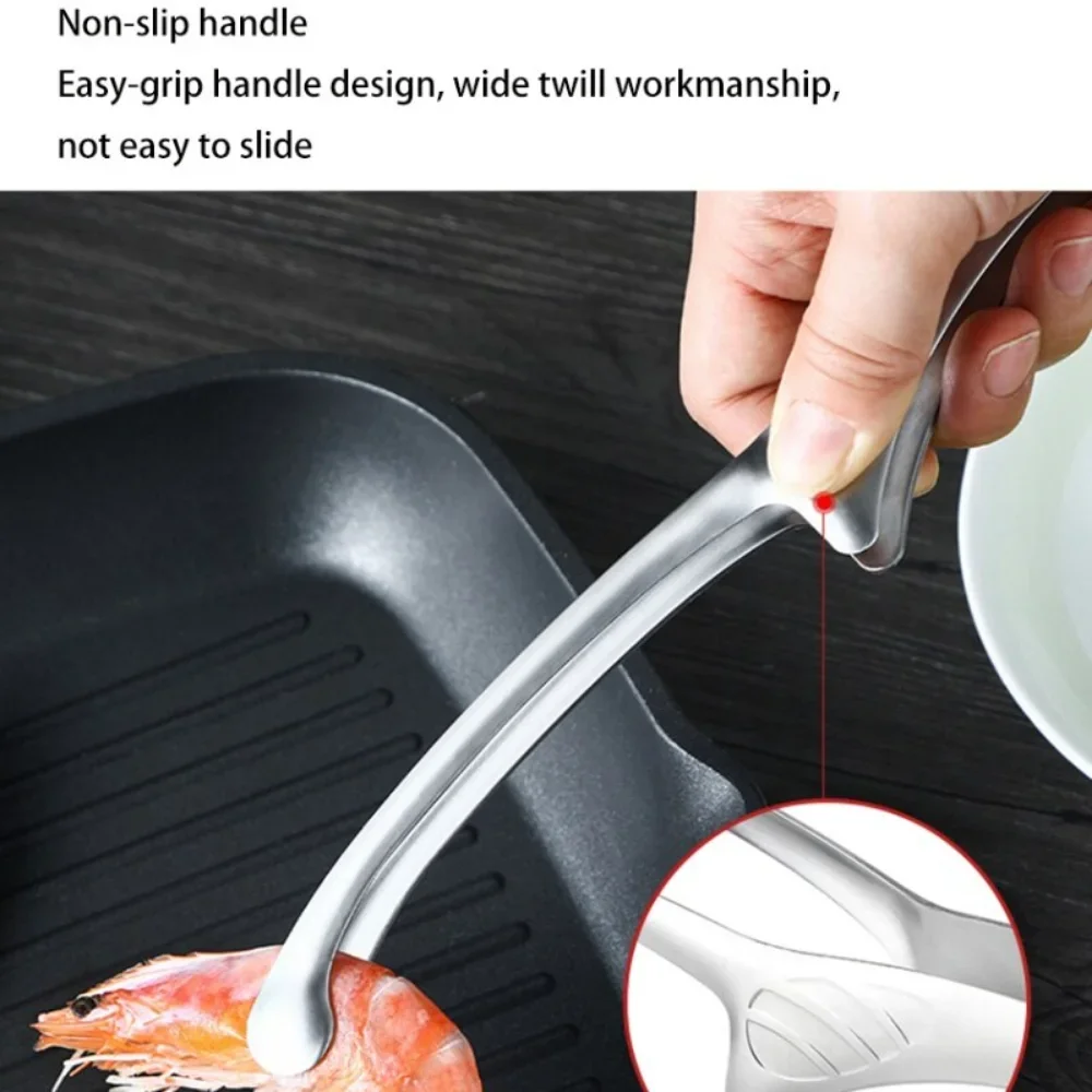 Stainless Steel BBQ Tongs Barbecue Grill Cooking Tongs Kitchen Baking Tool Outdoor Steak Grilling Ideal