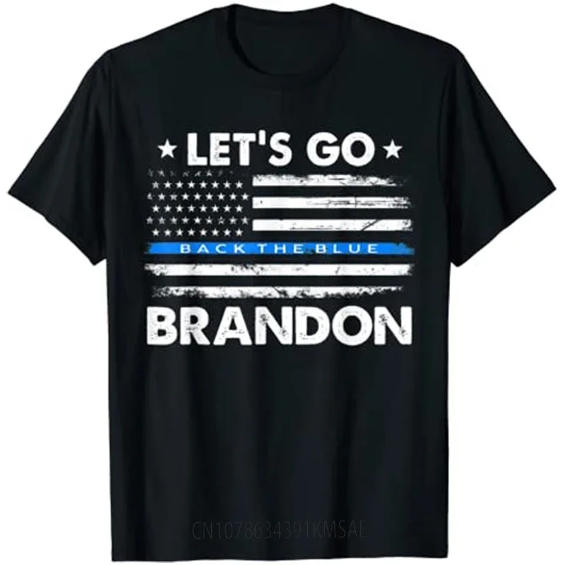 Let's Go Brandon Shirt Thin Blue Line US Flag T-Shirt Pro Trump Tee Tops