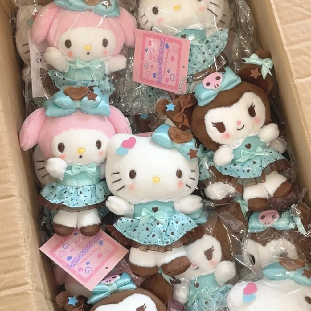 Urocza seria Hello Kitty z czekoladą miętową, zawieszka do torebki dla dziewczynek Hello Kitty, pluszowa lalka My Melody Kuromi, zabawka dla dziewczynek, breloczek DIY